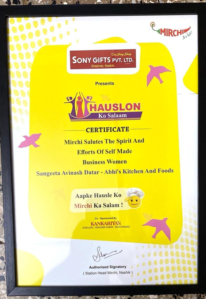 Official Certificate of Excellence from Radio Mirchi